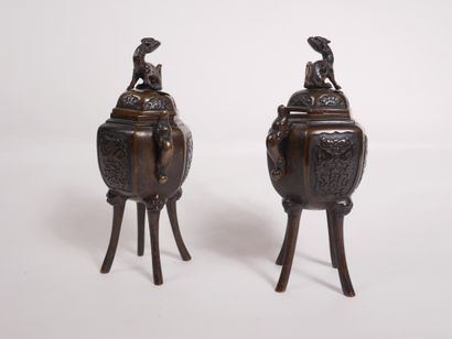 CHINE


Paire de brûle-parfums en bronze...