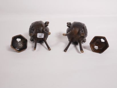 CHINE


Paire de brûle-parfums en bronze...