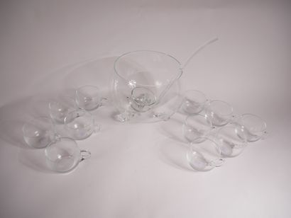Service à punch en verre, comprenant : 


-	1...