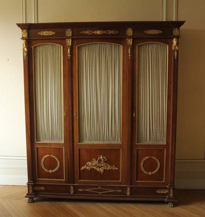 Office furniture in mahogany and bronze elements...