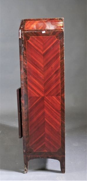 Rosewood veneered armoire desk with butterfly...