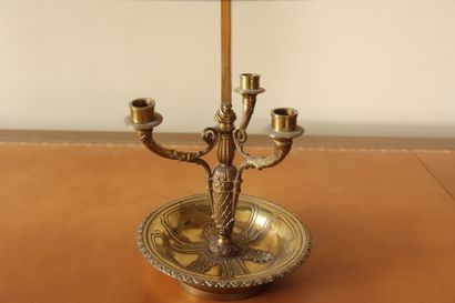 Three-light bronze hot-water bottle lamp,...