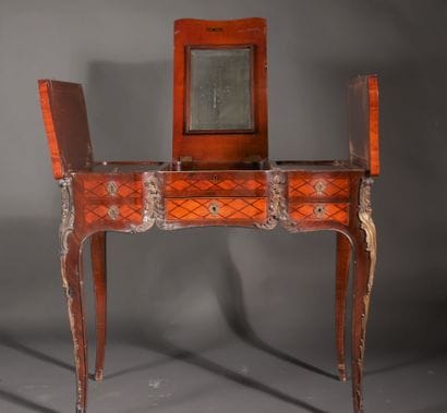 Dressing table with rosewood and rosewood...