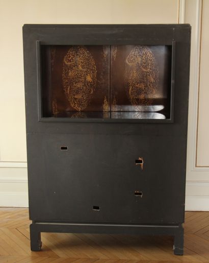 Stained-wood and gilded television cabinet...