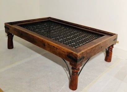 Rectangular coffee table made of window grid,...