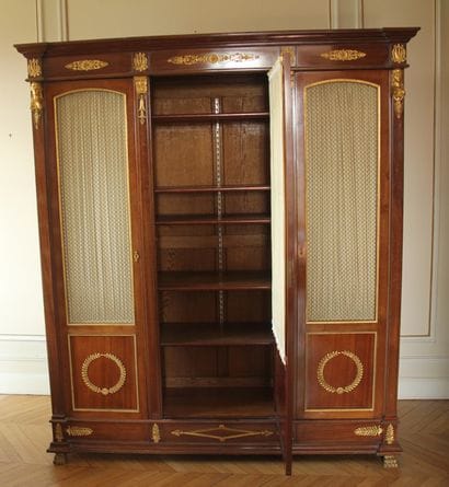 Office furniture in mahogany and bronze elements...