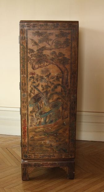 Stained-wood and gilded television cabinet...