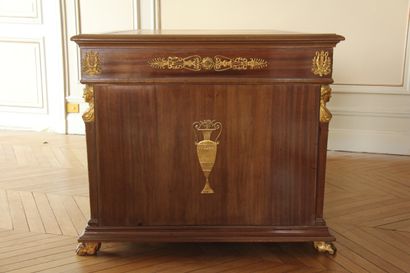 Office furniture in mahogany and bronze elements...