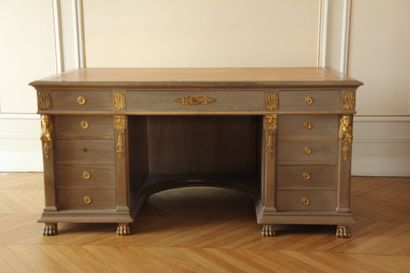 Office furniture in mahogany and bronze elements...