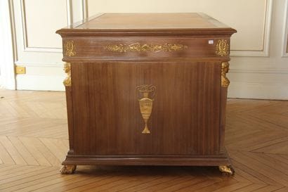 Office furniture in mahogany and bronze elements...