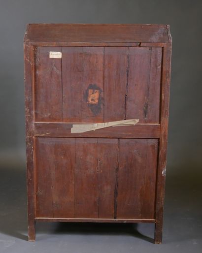 Rosewood veneered armoire desk with butterfly...