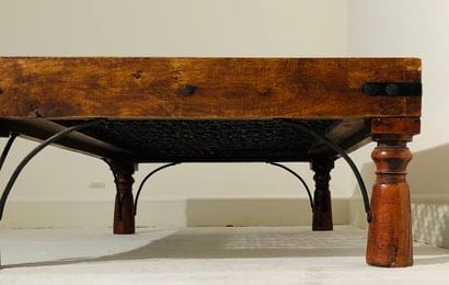 Rectangular coffee table made of window grid,...