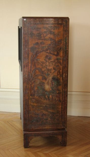 Stained-wood and gilded television cabinet...