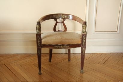 Office furniture in mahogany and bronze elements...
