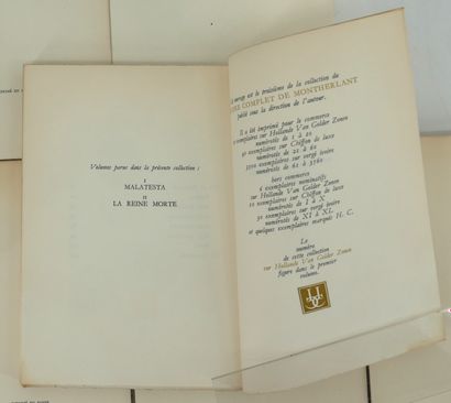 HENRI DE MONTHERLANT. 
Théâtre complet. La...