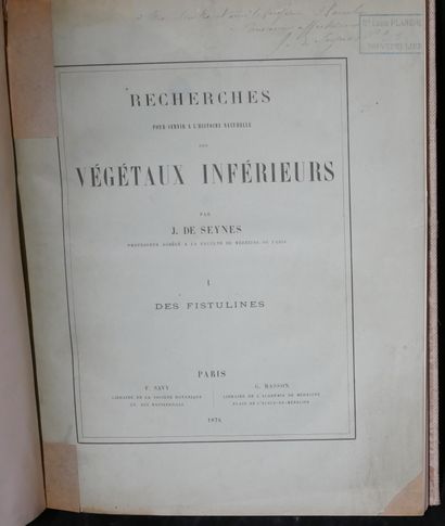 MYCOLOGY
J. de SEYNES.
Recherches pour servir...