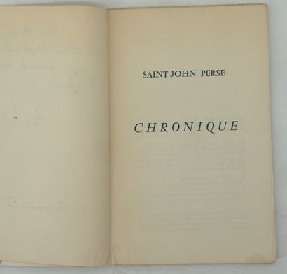 SAINT-JOHN PERSE. 
Chronique.
Offprint from...
