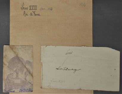 LOUIS XVIII. 1755-1824. Folio signed Lou...