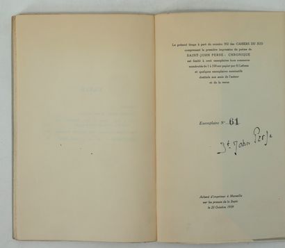 SAINT-JOHN PERSE. 
Chronique.
Offprint from...