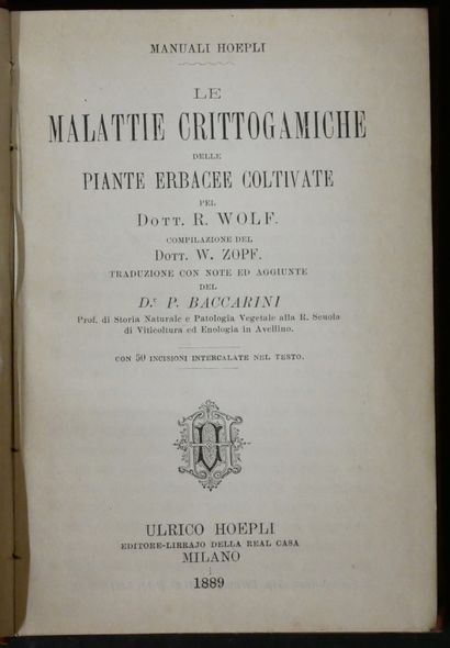MYCOLOGY
R. WOLF W. ZOPF. 
Le malattie crittogamiche...
