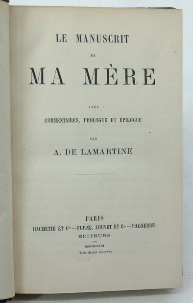 ALPHONSE DE LAMARTINE. 
- Chute d'un ange....