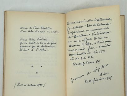 RAINER MARIA RILKE. 
- Les Quatrains valaisans.
Fac...