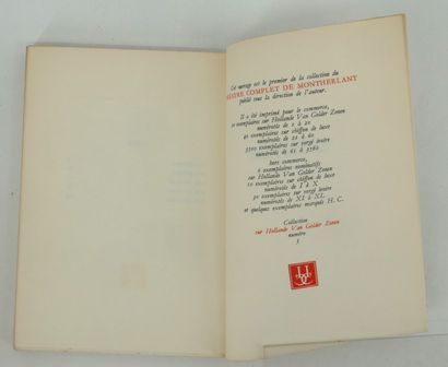 HENRI DE MONTHERLANT. 
Théâtre complet. La...
