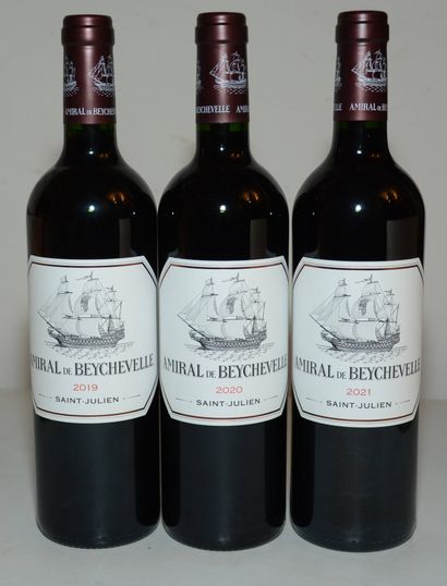 3 bottles AMIRAL DE BEYCHEVELLE, Saint-Julien,...