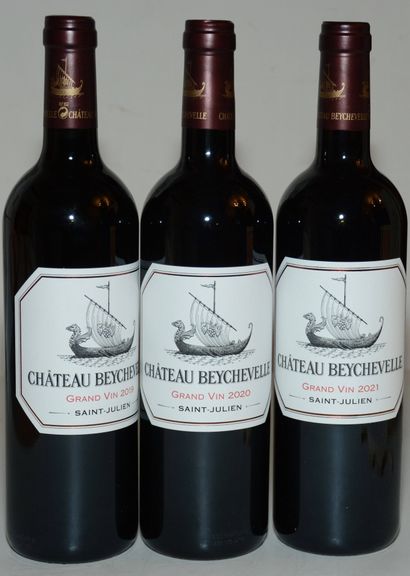 3 bottles CH. 	BEYCHEVELLE, 4° cru Saint-Julien,...