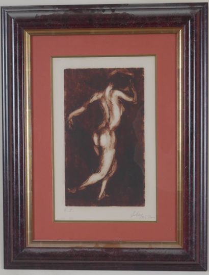 Paul HUBAY (1930-1994)
Femme nue debout de...