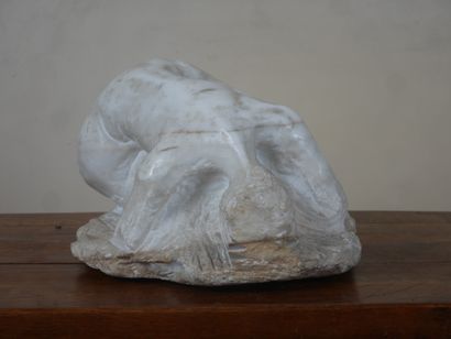 Paul HUBAY (1930-1994)
Reclining nude woman
White...