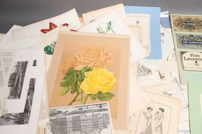 Set of mismatched lithographs and engravings,...