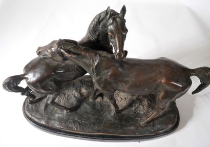 Pierre Jules MENE (1810-1879) after
L'accolade,...