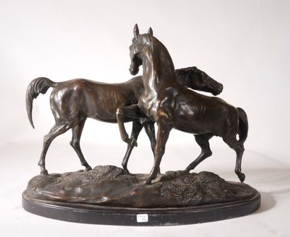 Pierre Jules MENE (1810-1879) after
L'accolade,...