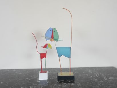 JARCZ
Cat
Two polychrome metal sculptures...