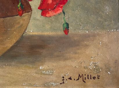 MILLET (20th c.)
Bouquet of anemones in a...
