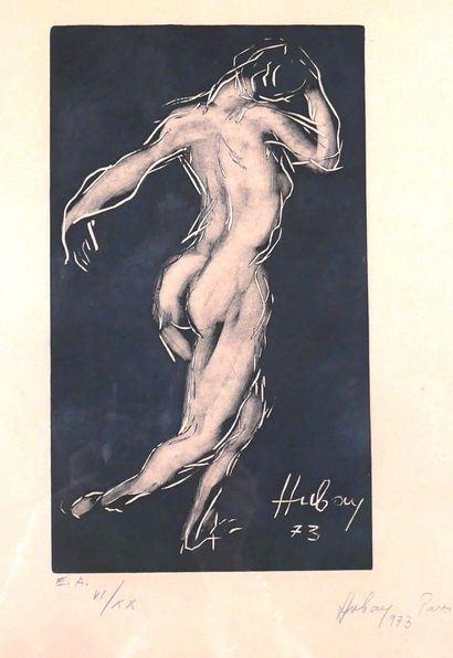 Paul HUBAY (1930-1994)
Femme nue debout de...