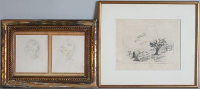Set of 5 prints and engravings (stains, ...
