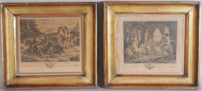 Set of 5 prints and engravings (stains, ...