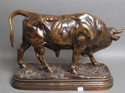 Louis VIDAL (1831-1892) after
Le taureau
Bronze...