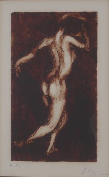 Paul HUBAY (1930-1994)
Femme nue debout de...