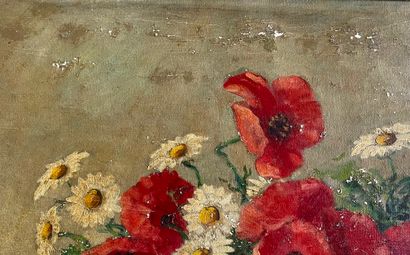 MILLET (20th c.)
Bouquet of anemones in a...