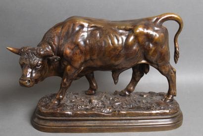 Louis VIDAL (1831-1892) after
Le taureau
Bronze...