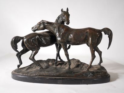 Pierre Jules MENE (1810-1879) after
L'accolade,...