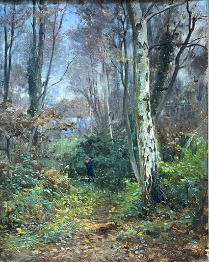 Georges MASSIAS (XIX-XXth c.)
Animated undergrowth
Oil...