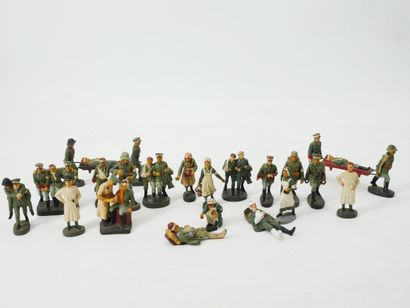 ELASTOLIN (Germany):
Set of 20 painted composition...