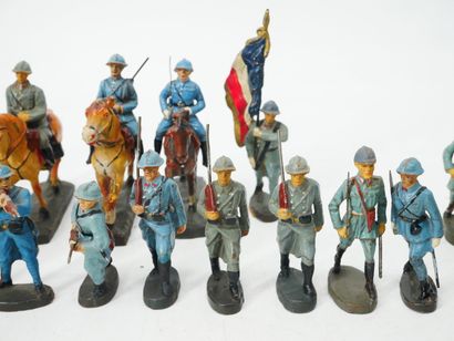 ELASTOLIN (Germany):
Set of 27 painted composition...