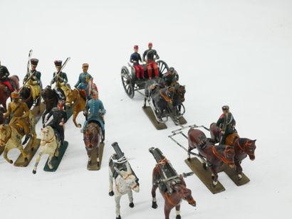 Important set of 30 painted lead soldiers:...