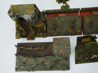 Important lot of models of trenches, casemates,...