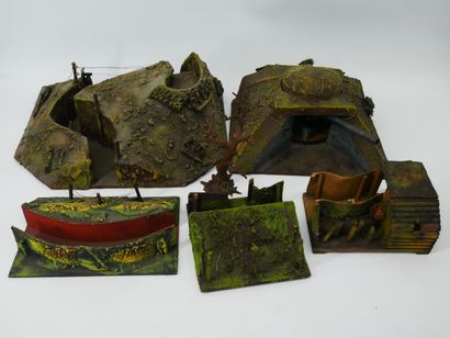 Important lot of models of trenches, casemates,...
